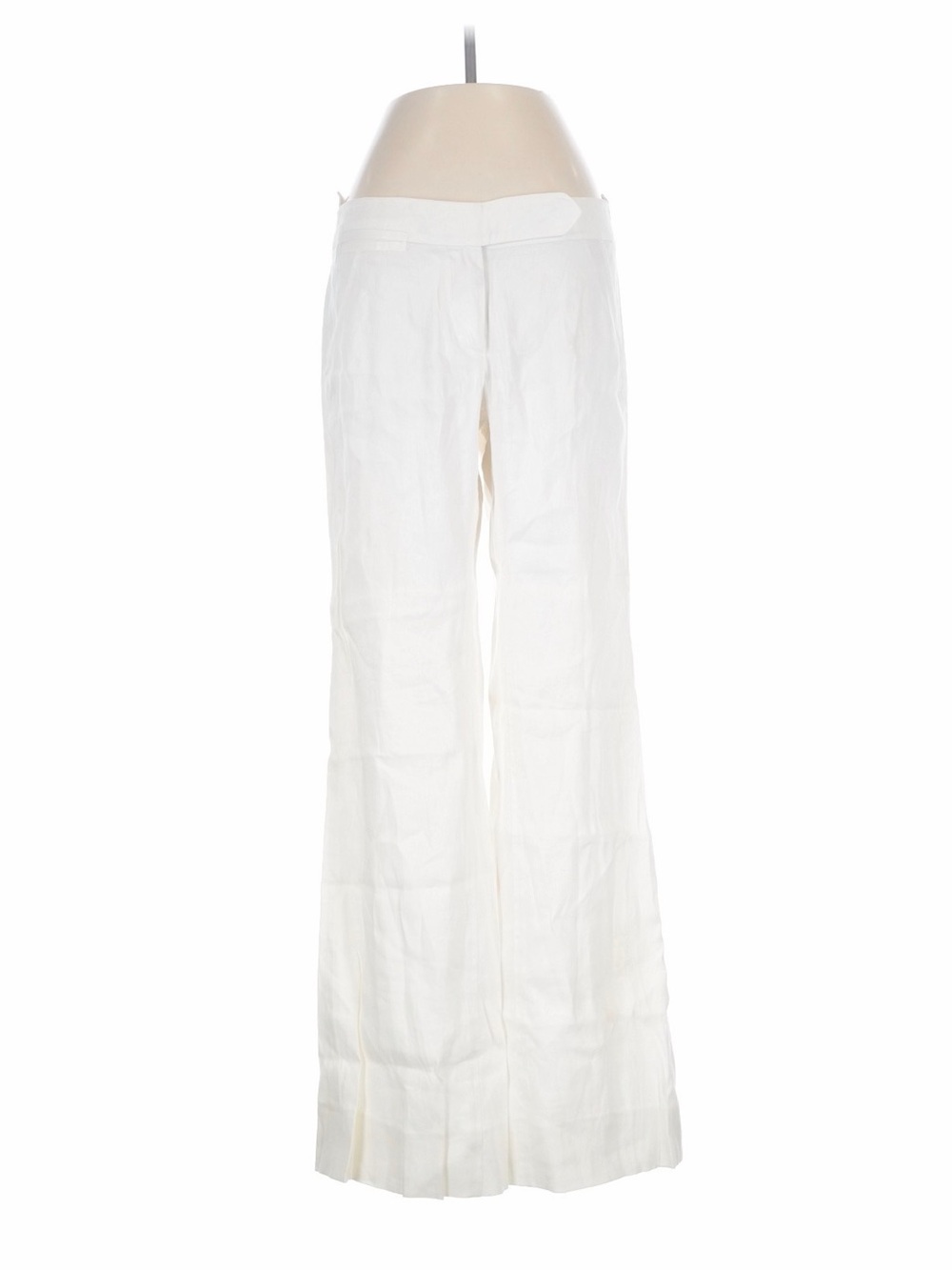 Diane Von Furstenberg White Wide-Leg Linen Pants